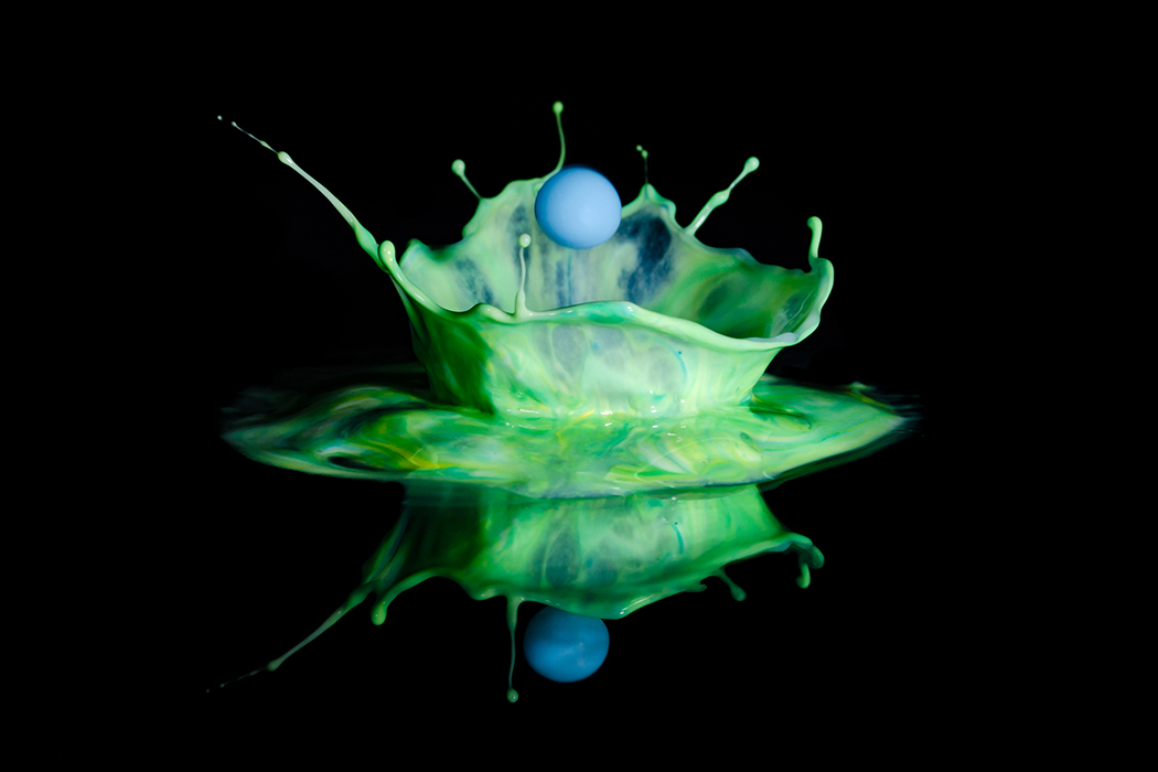 Blue green splash